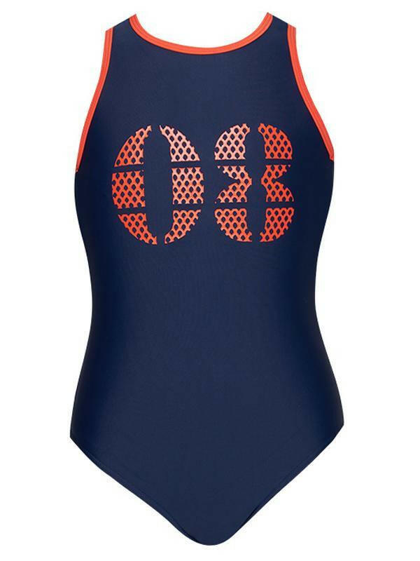 JB Sport Girls High Neck Swimsuit - Jets.