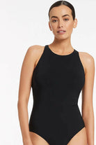Jets Jetset High Neck DD/E Cup Tank One Piece Black.