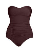 J1431 Lustre Pleated Bandeau Moulded One Piece - Jets.