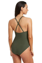 Jets J10997 Jetset Twist Front Backcross One Piece Olive.