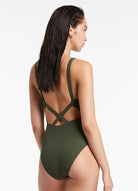 Jets  Jetset High Neck One Piece Olive.