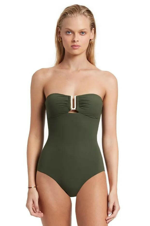 Jets J10789 Jets Jetset Bandeau One Piece Olive.