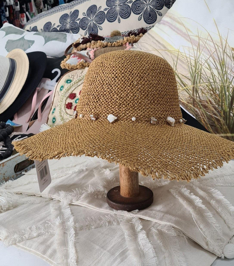 L2328-Ladies Freyed Edge Hat Hats Kato Design 