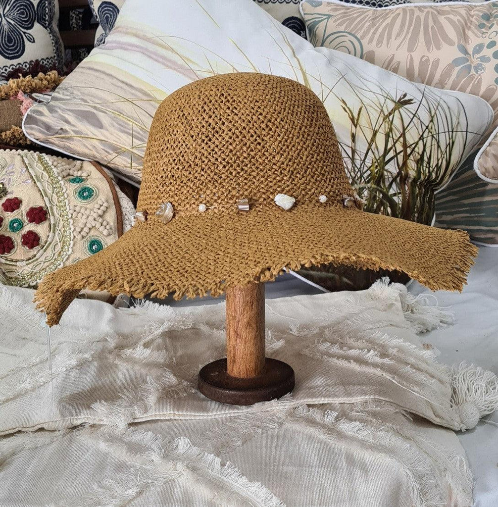 L2328-Ladies Freyed Edge Hat Hats Kato Design 