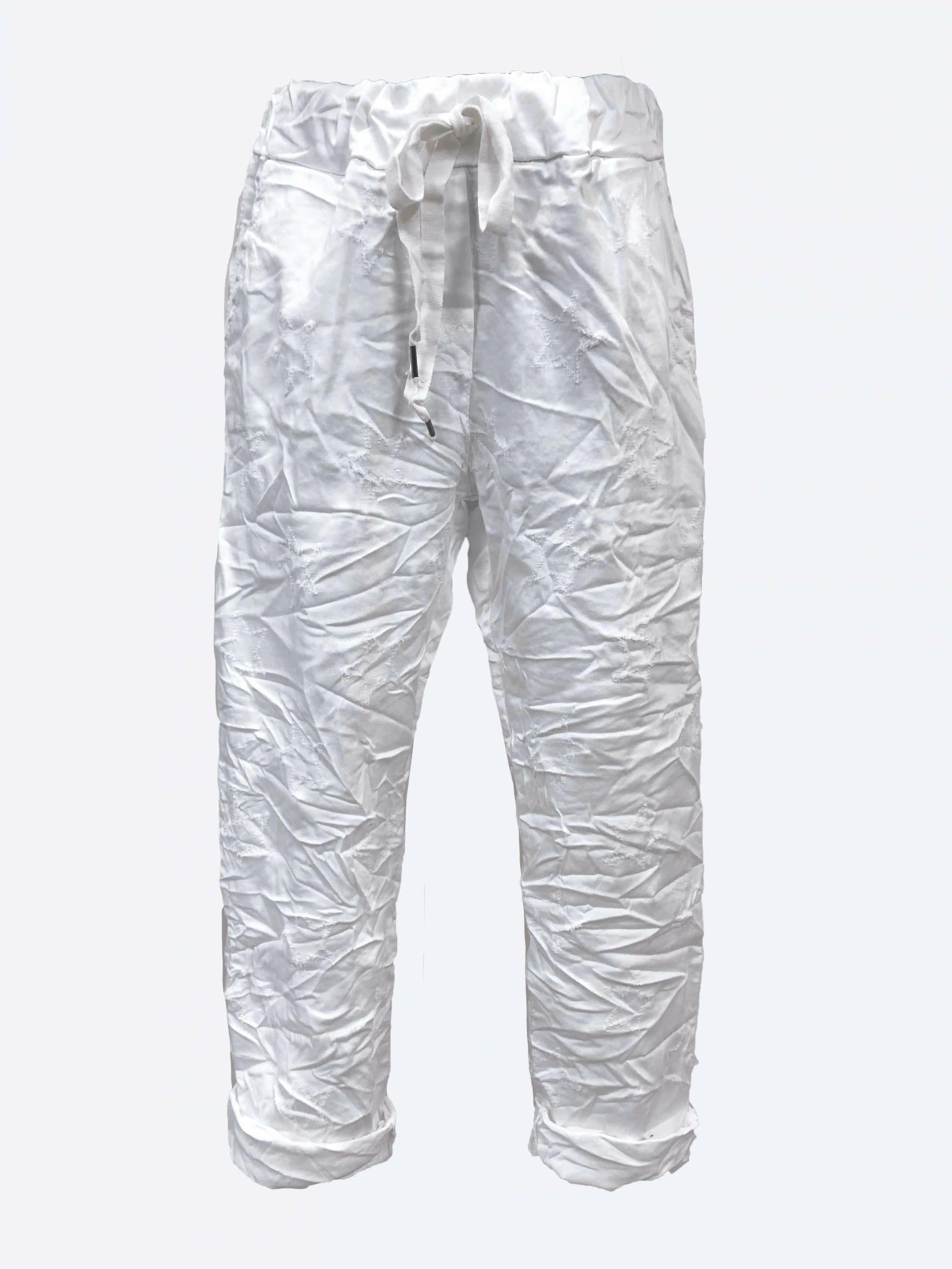 La Strada Silver Crinkle Pants.