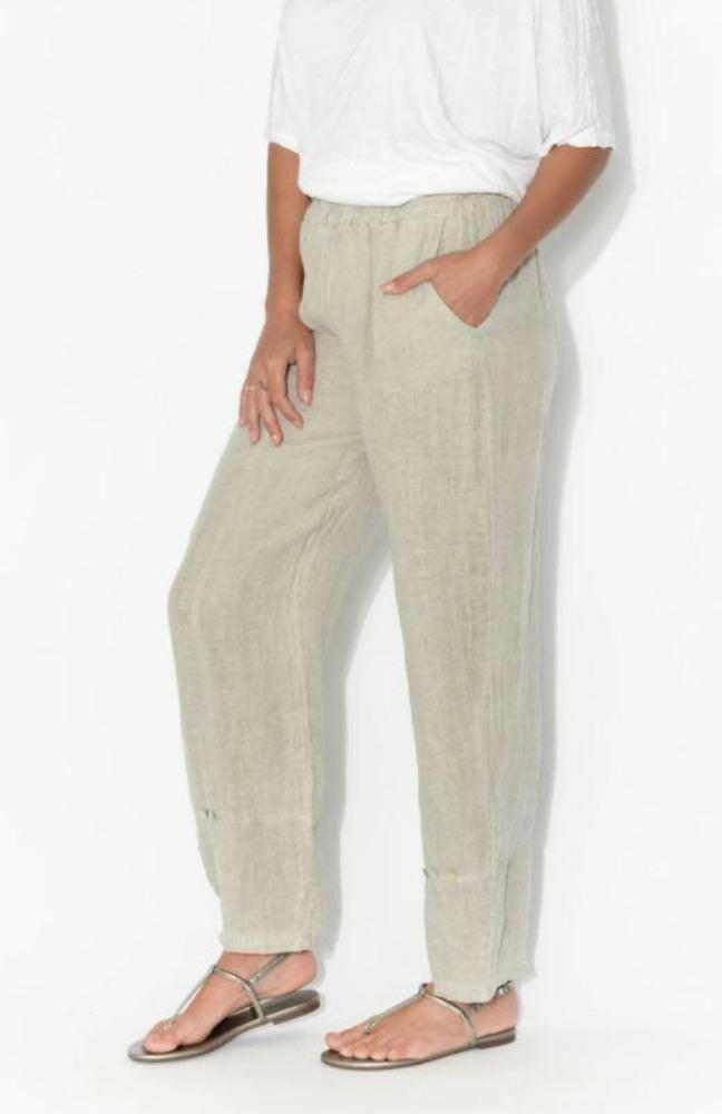 La Strada Taupe Italian Linen Pants.