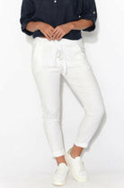 La Strada Stretch Crinkle Roll Up Pants.