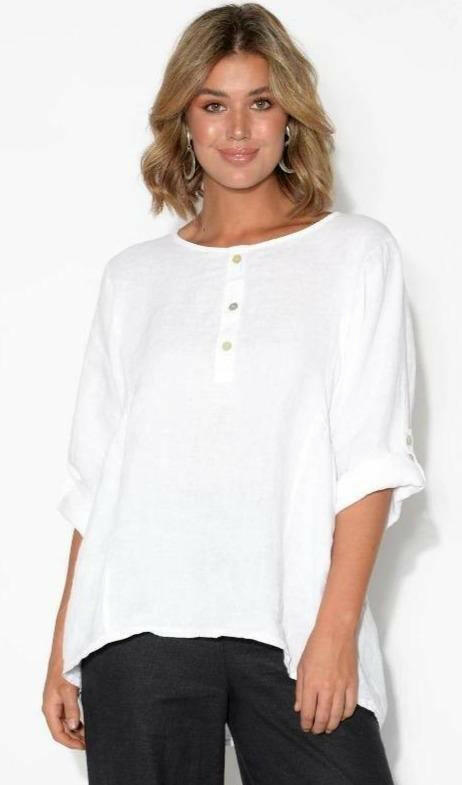 La Strada LST21-21 Italian Linen Shirt 3/4 Sleeve.