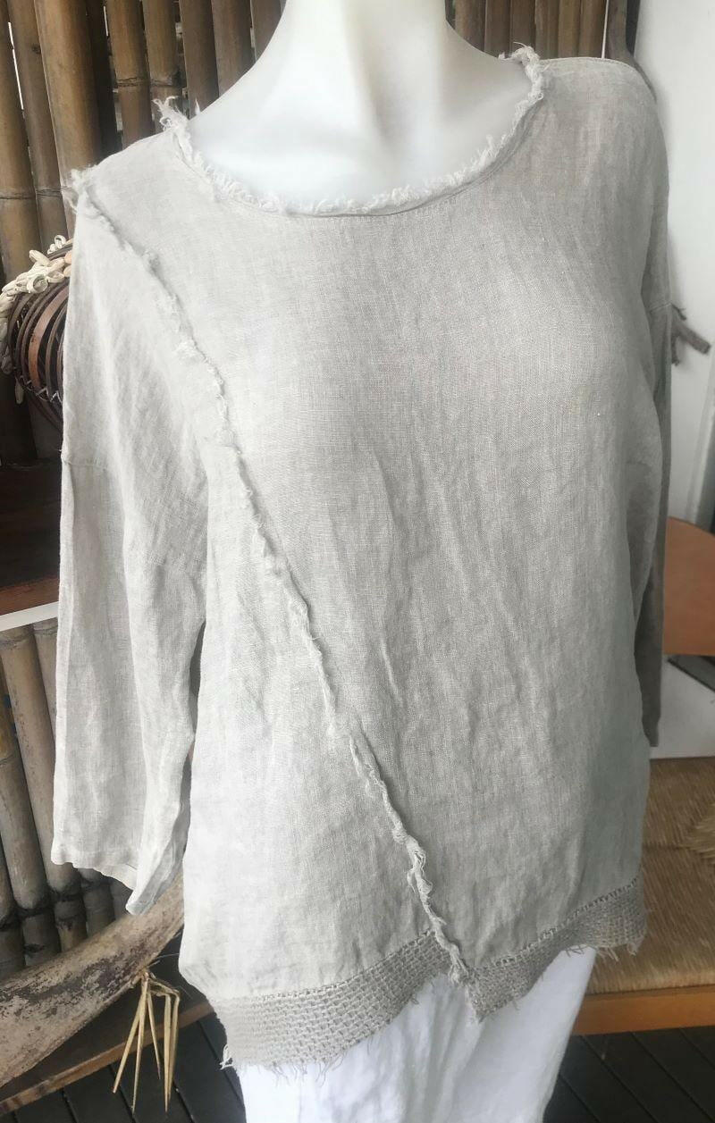 La Strada Linen Panel Top Fango.