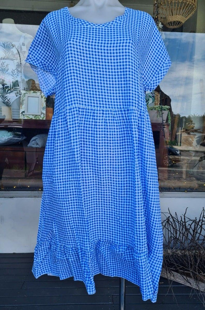La Strada LST21-261B Italian Linen Fringe Baby Doll Dress Dresses La Strada 