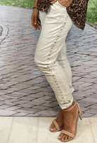 La Strada Viscose Nylon Eyelet Jogger Pant.