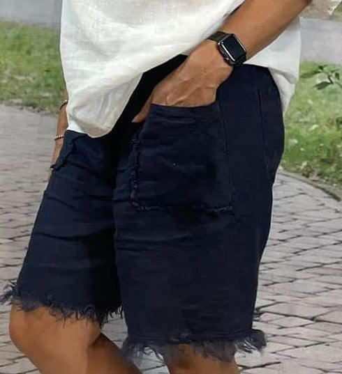 La Strada Frayed Italian Linen Shorts.