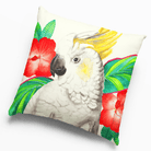 Cockatoo with Hibiscus Cushion Cover 45 x -45cm Soft Plush Double Printed.
