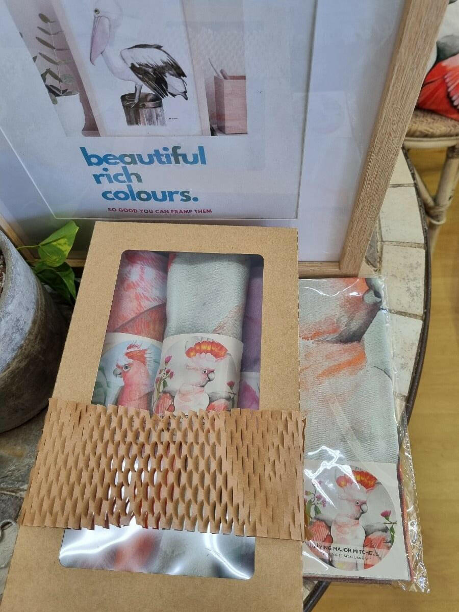 Australian Native Birds Gift Box Sets of Tea Towels.