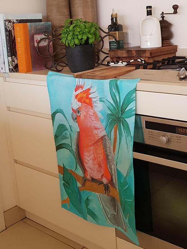 Major Mitchell Aqua Tea Towel 100% Cotton.