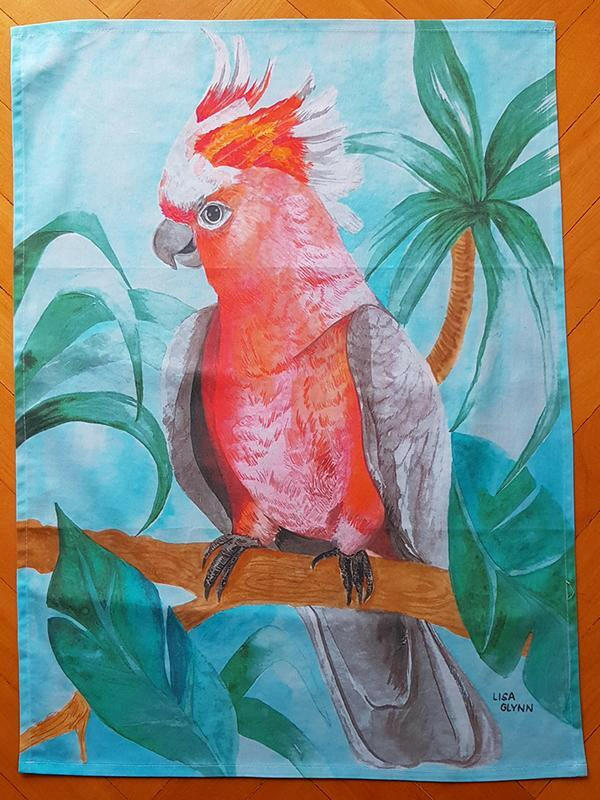 Major Mitchell Aqua Tea Towel 100% Cotton.