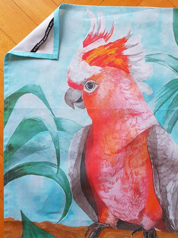 Major Mitchell Aqua Tea Towel 100% Cotton.