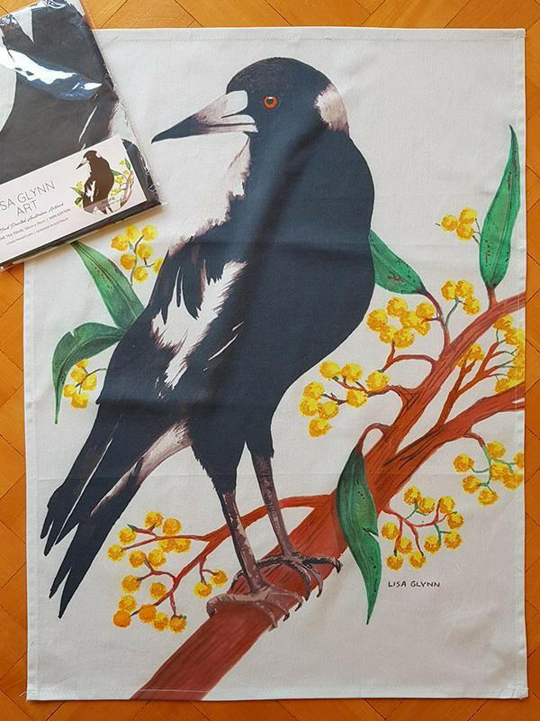 Magpie Tea Towel 100% Cotton.