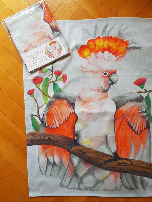 Major Mitchell Cockatoo Australian Souvenir Tea Towels.