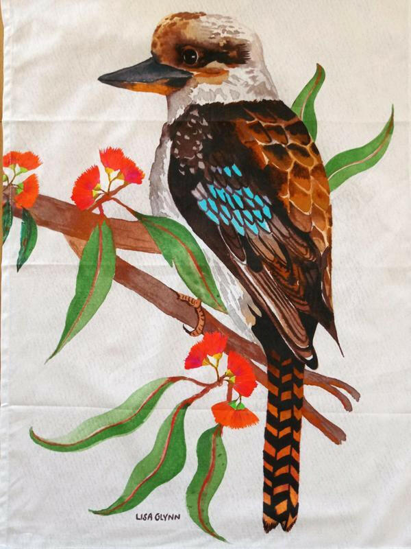 Kookaburra Tea Towel 100% Cotton Designed in Australia.