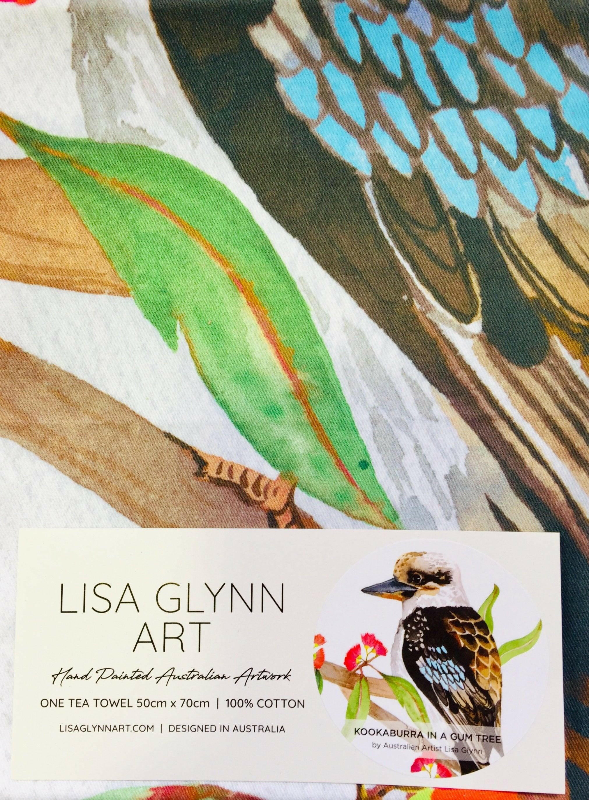 Kookaburra Tea Towel 100% Cotton Designed in Australia.