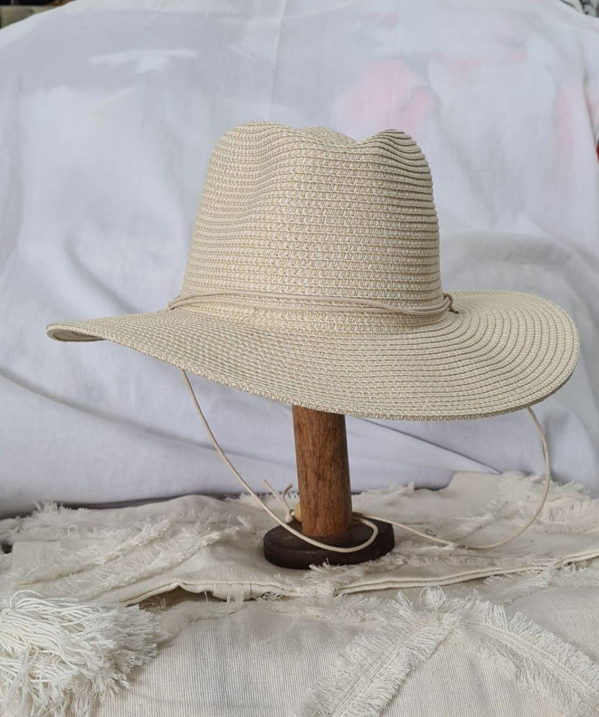 LP2383-CRE Panama Bead Strap Hats Kato Design 
