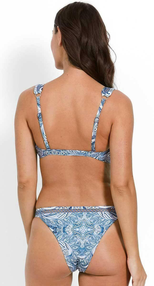Milea Indian Ink Cross Front Bralette Tri Bra.