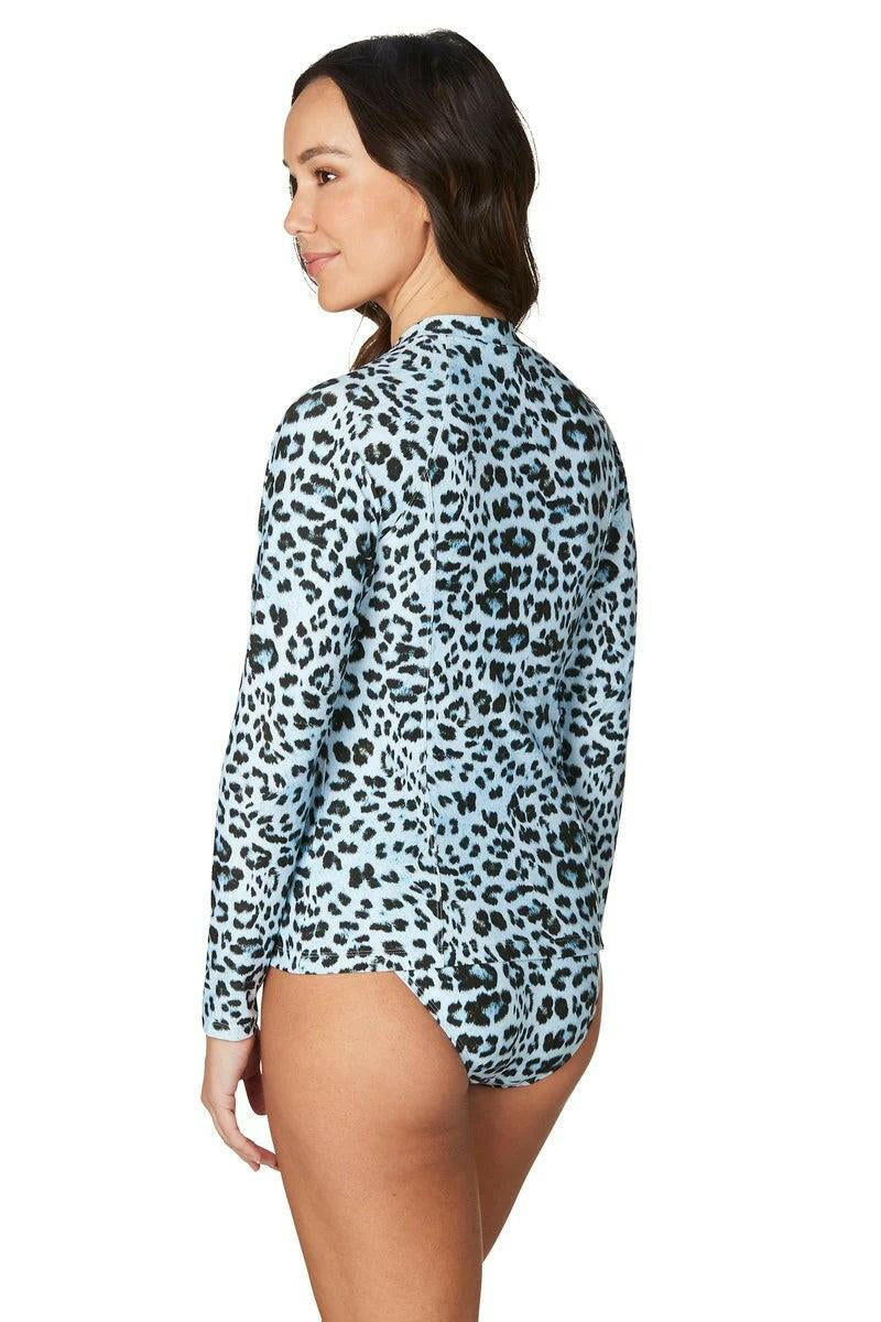 Niptuck Blue Animal Magic Yolanda Long Sleeve Rash Top Blue.
