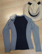 Niptuck TO5283PKTS Rash Top Black with Torino Stripes.