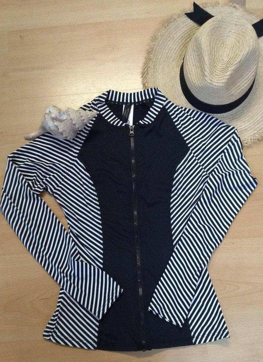 Niptuck TO5283PKTS Rash Top Black with Torino Stripes.