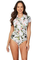 Niptuck White Isle of Waimea Una SunSafe Surf Suit.