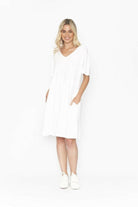 Relax With One Summer Luna Ruched Dress - 100% Cotton.