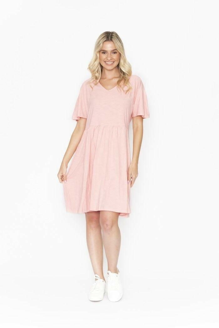 Relax With One Summer Luna Ruched Dress - 100% Cotton.