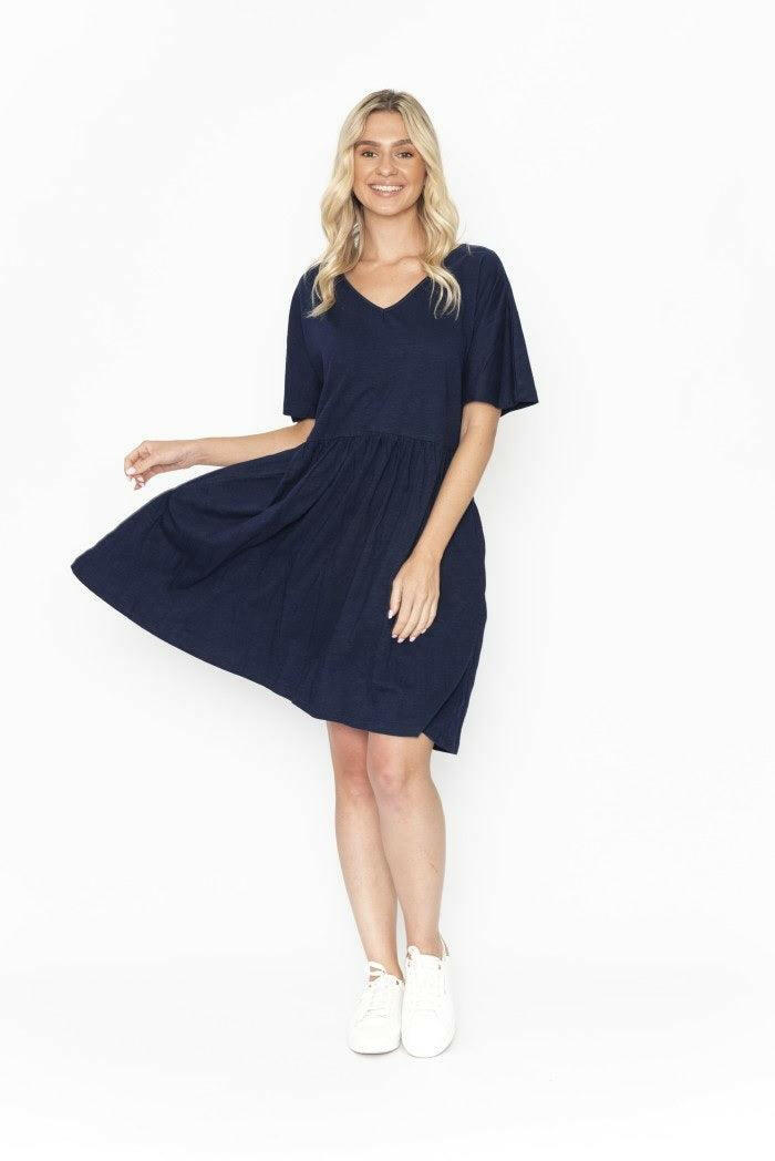 Relax With One Summer Luna Ruched Dress - 100% Cotton.