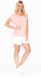 One Summer Chloe Sports Tee Relaxed Style Short Sleeve.