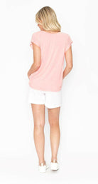 One Summer Chloe Sports Tee Relaxed Style Short Sleeve.