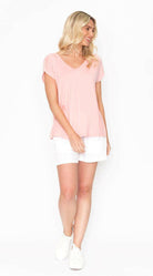 One Summer Chloe Sports Tee Relaxed Style Short Sleeve.