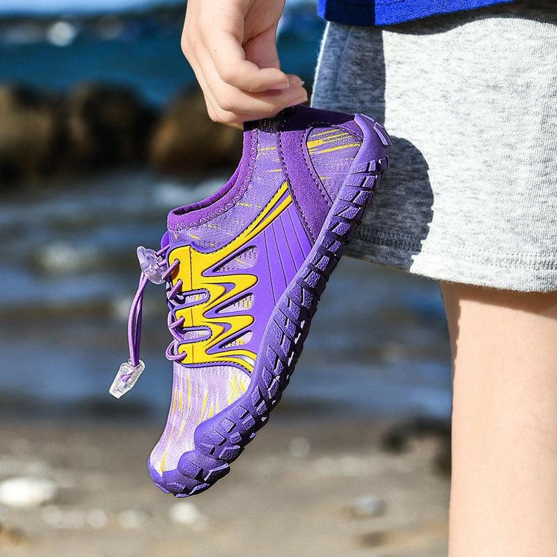 Aqua Shoes for Kids - Neoprene Non Slip Rubber Sole Beach Shoes - Mauve.