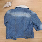 Le Gia Denim Jacket Fleece Jacaranda Blue Denim.