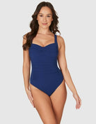 Multi fit Ruched Front One Piece - Teal-Navy-Black.