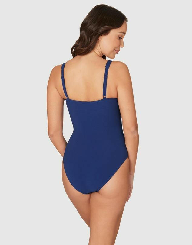 Multi fit Ruched Front One Piece - Teal-Navy-Black.