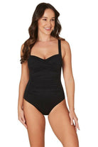 Multi fit Ruched Front One Piece - Teal-Navy-Black.