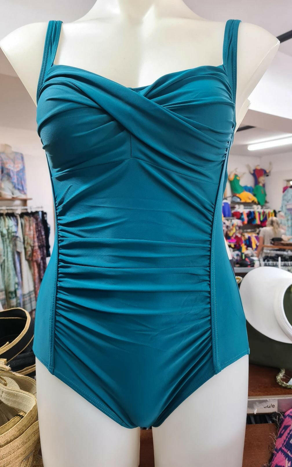 Multi fit Ruched Front One Piece - Teal-Navy-Black.