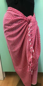 Rayon Sarong Soft Patterned Fringed Sarong Hot Pink/White.