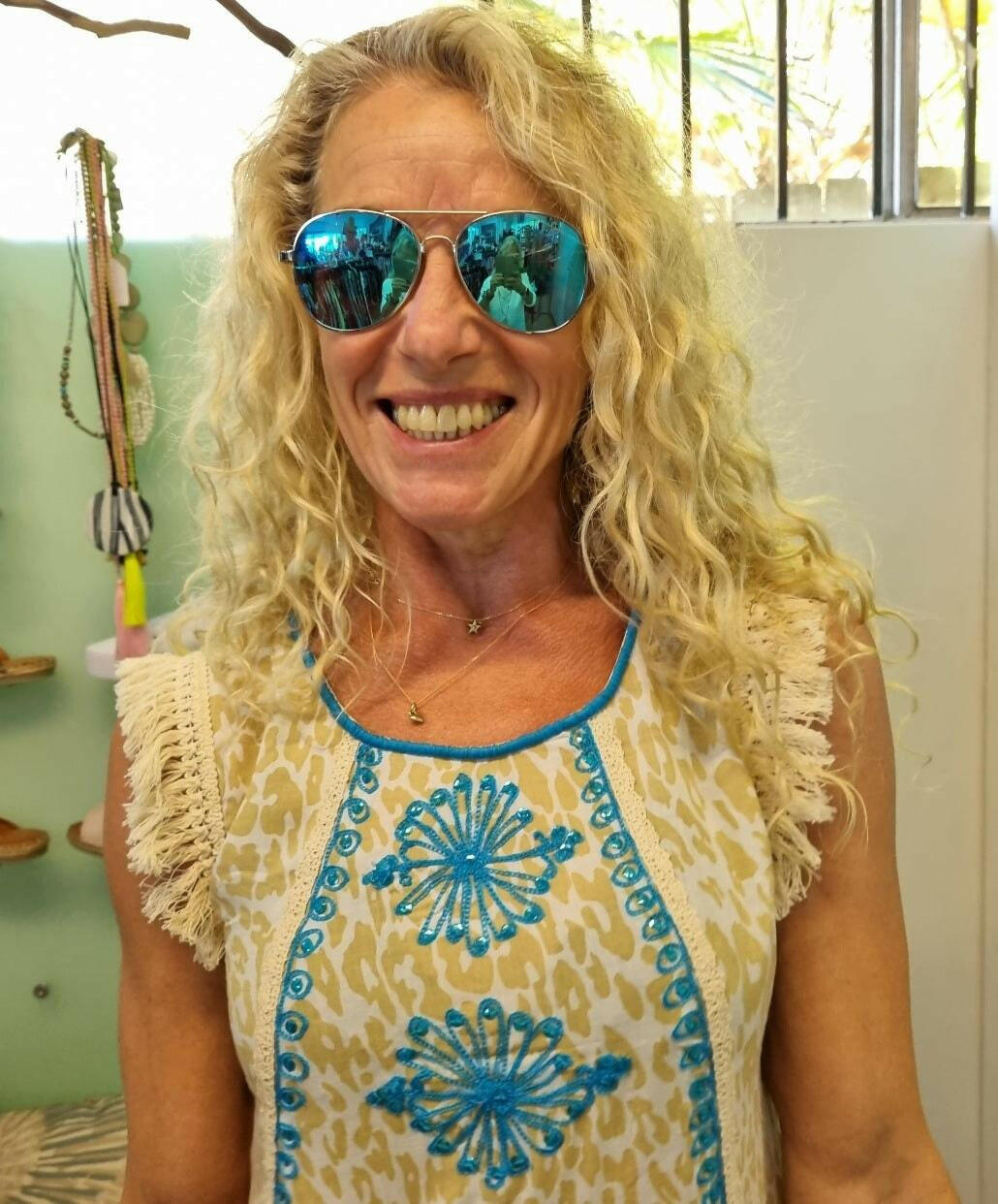 Aqua Blue Sleeveless Kaftan Soft Rayon Top.