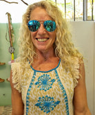 Aqua Blue Sleeveless Kaftan Soft Rayon Top.