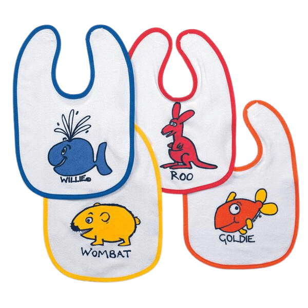 Ozi Varmints Baby Bib - Willie The Whale.