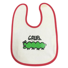 Ozi Varmints Baby Bib - White/Red - Grub.