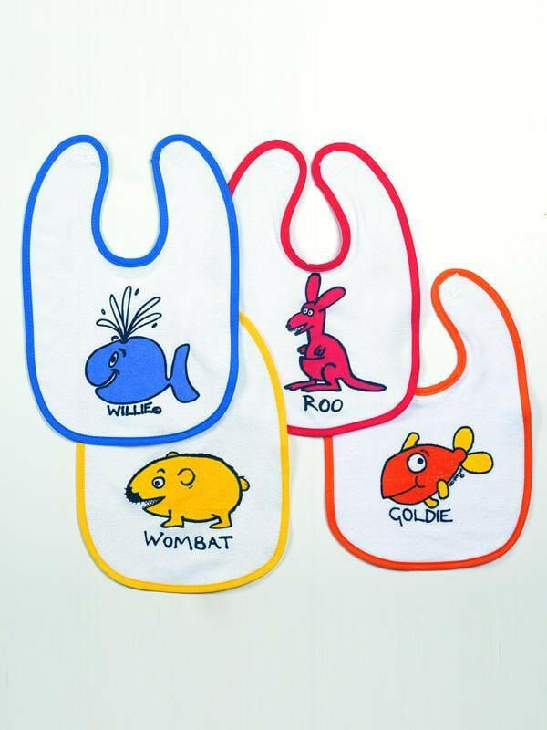 Ozi Varmints 100% Cotton Terry Toweling Baby Bibs.