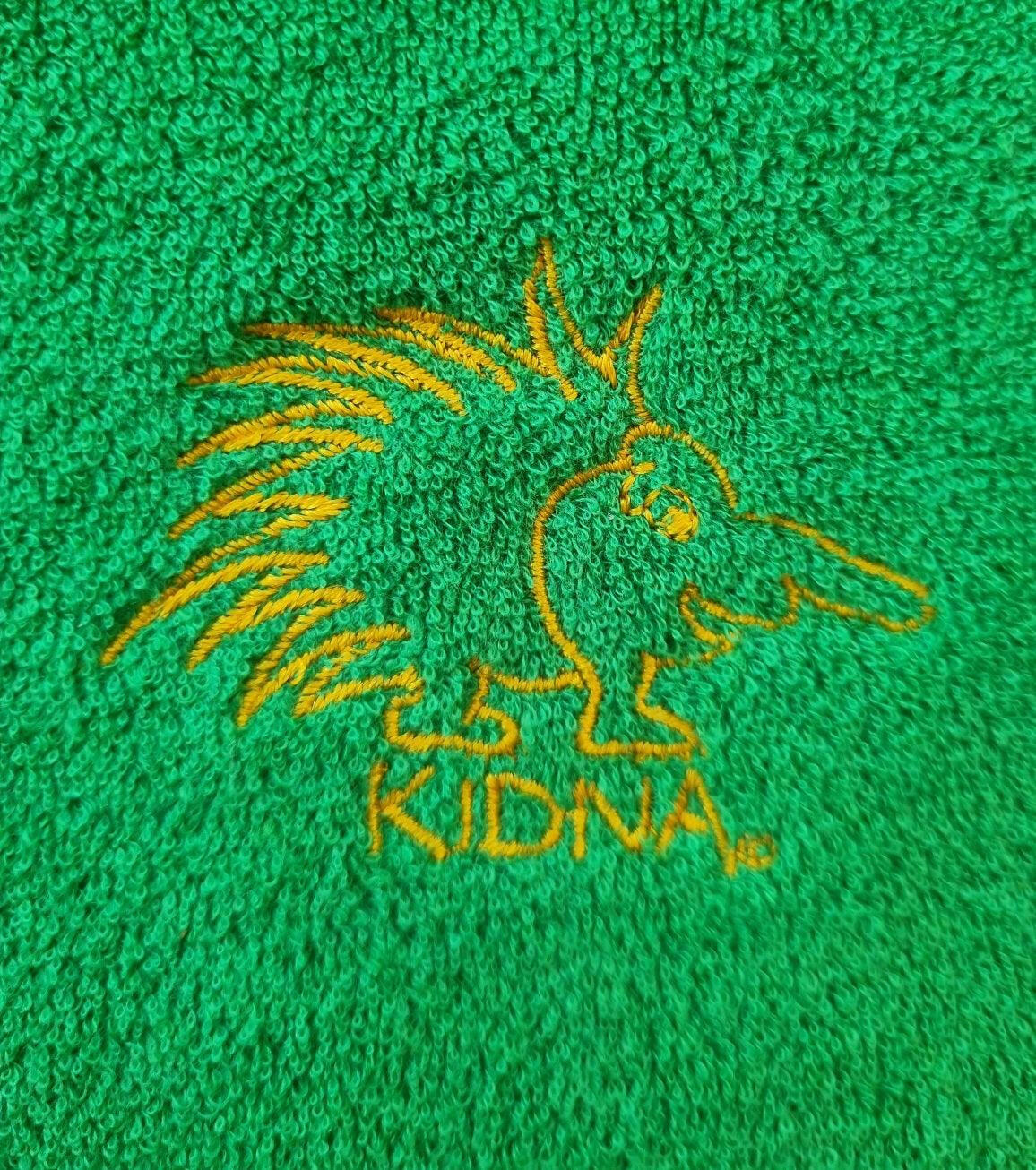 Ozi Varmints Towelling Embroidered Bib - Emerald - Kidna.